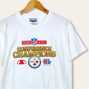Reebok Y2K Pittsburgh Steelers AFC Super Bowl Conference Champions T-Shirt L